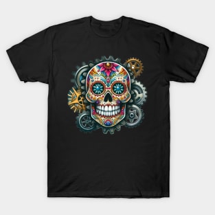 Sugar Skull Art - Steampunk Meets Tradition! T-Shirt